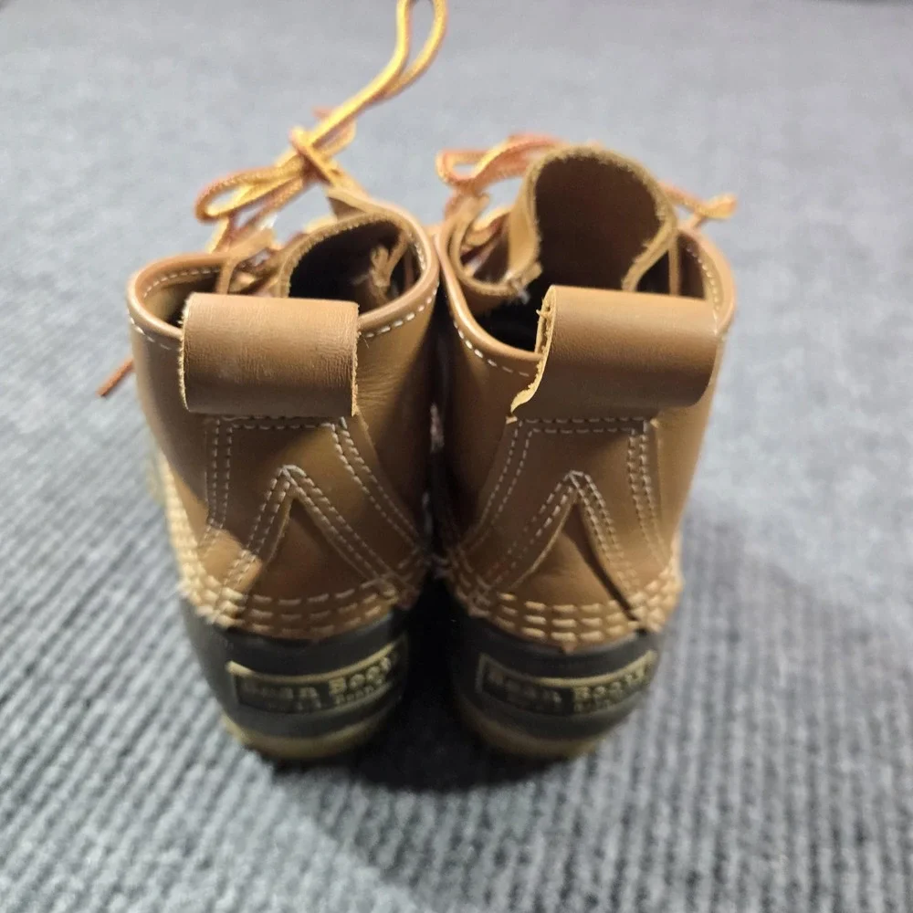 LL‎ Bean Bean Boots Mens Size 6M Brown Leather Rubber Waterproof Duck USA